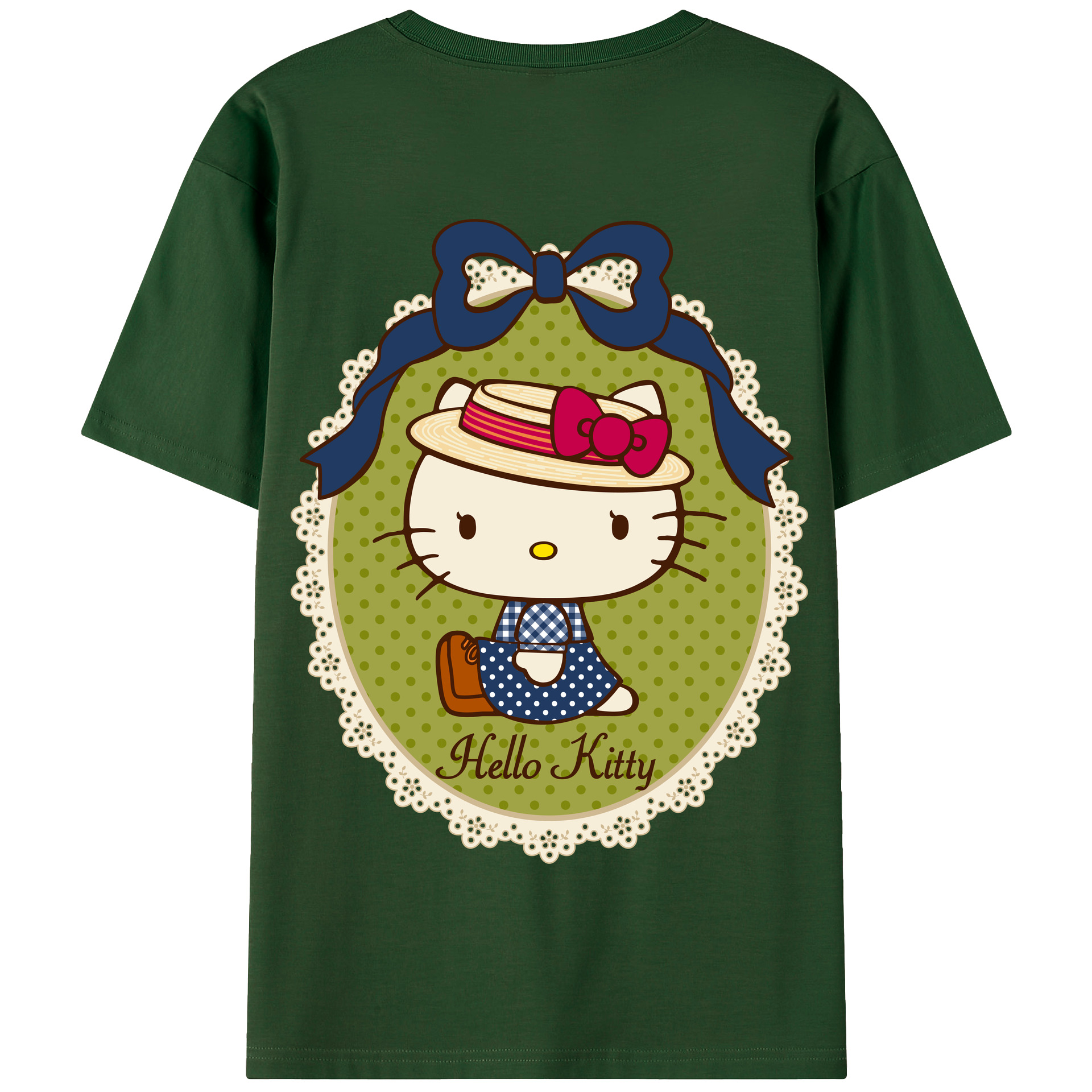 （画像用） Hello Kitty ハローキティ 綿100％半袖Tシャツ（背面プリント）
